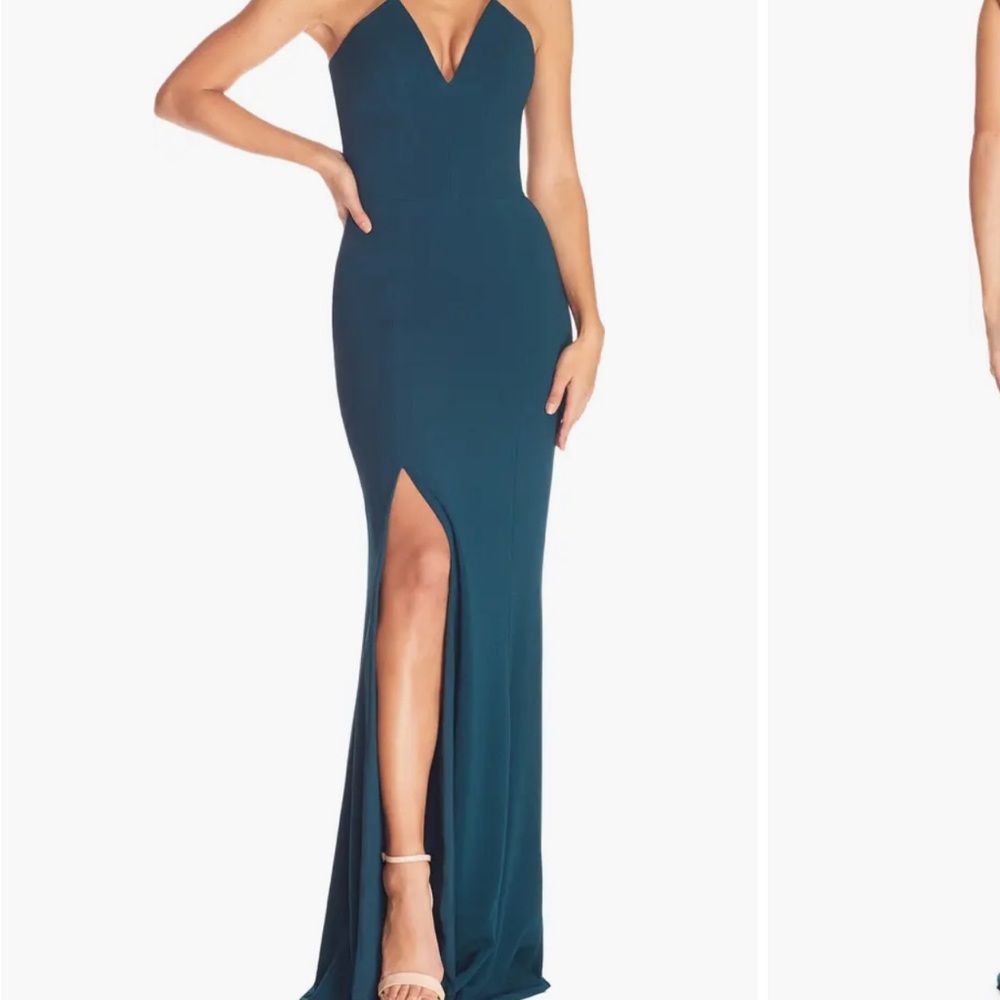 Dress the Population Strapless Teal Gown